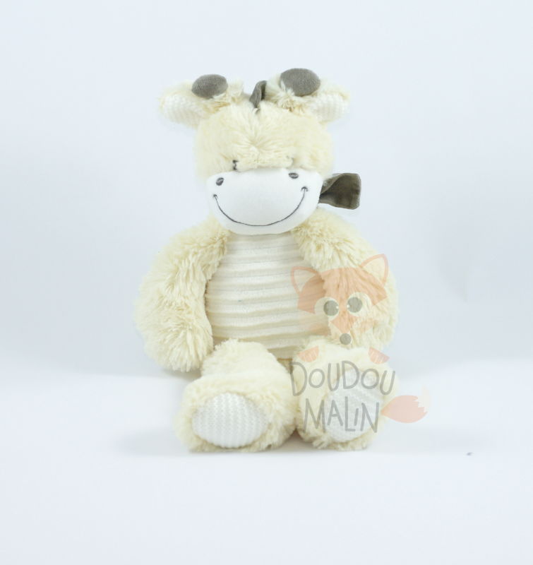  peluche girafe jaune beige foulard 30 cm 